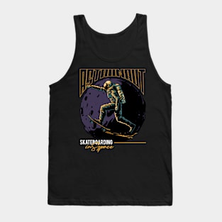 Astronaut Skateboarding Tank Top